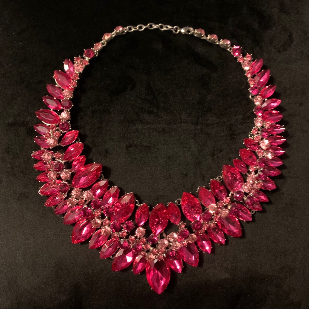 Sparkly Pink Collar Necklace